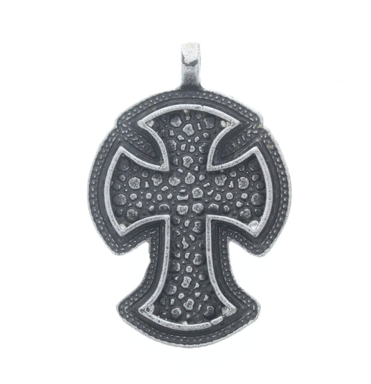 Metal Cross Pendant w/Bezel, ea