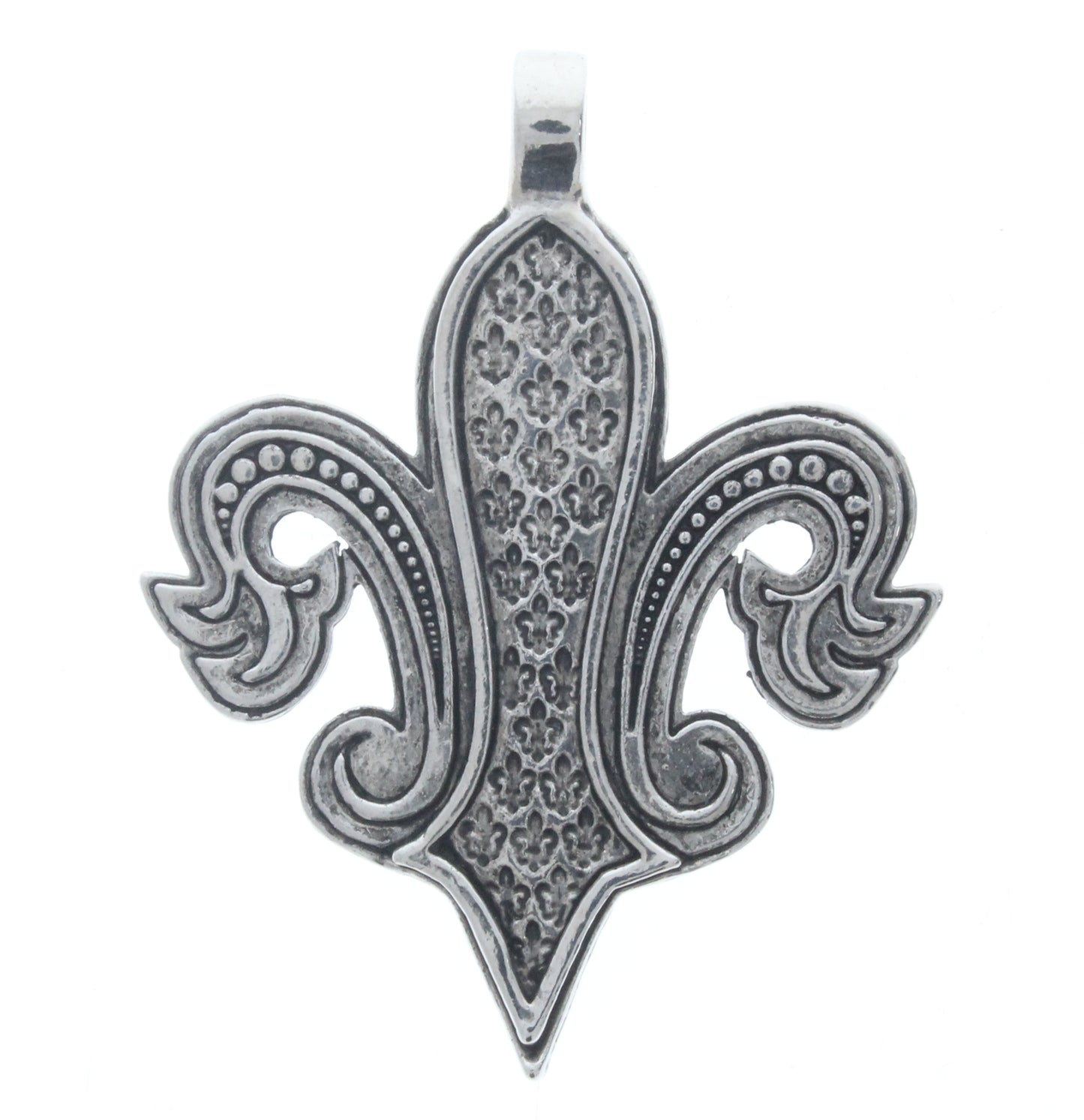 Fleur-de-Lis Pendant w/Bezel, ea