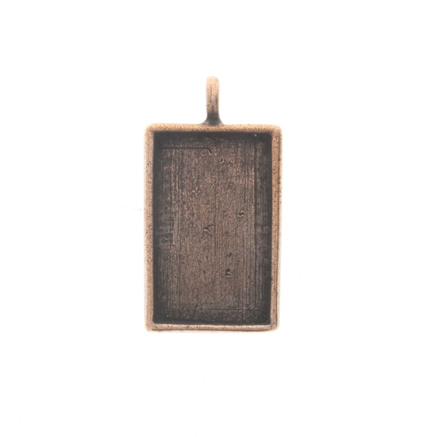 Metal Rectangle Pendant w/Bezel, ea