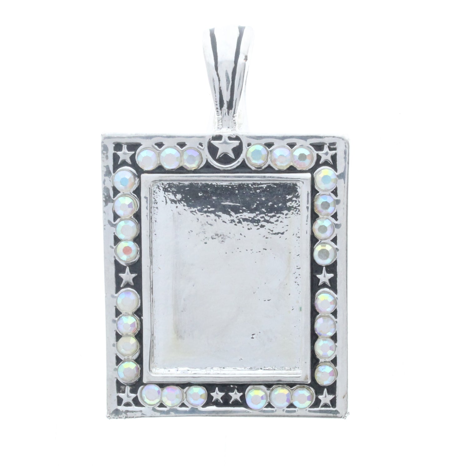 Metal Rectangle Pendant w/Magnetic Clasp, ea