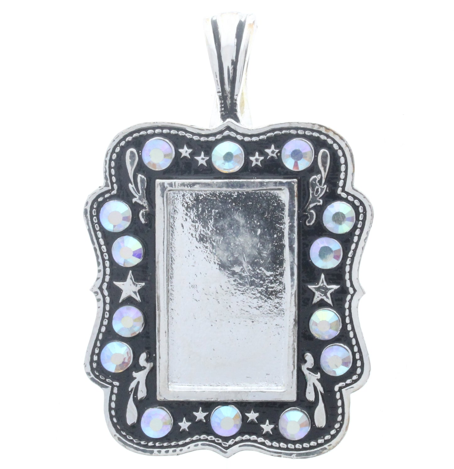 Metal Frame Pendant w/Clasp, ea