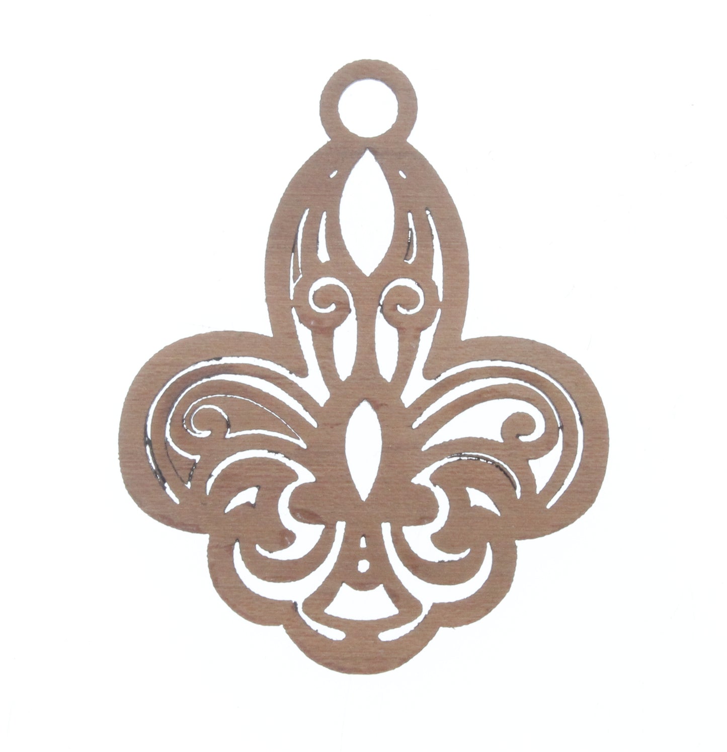 Fleur de Lis Wood Pendant, ea