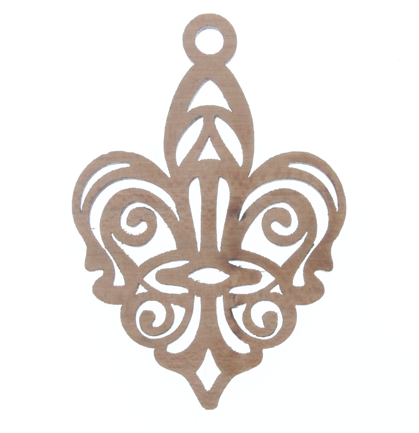 Fleur de Lis Wood Pendant, ea