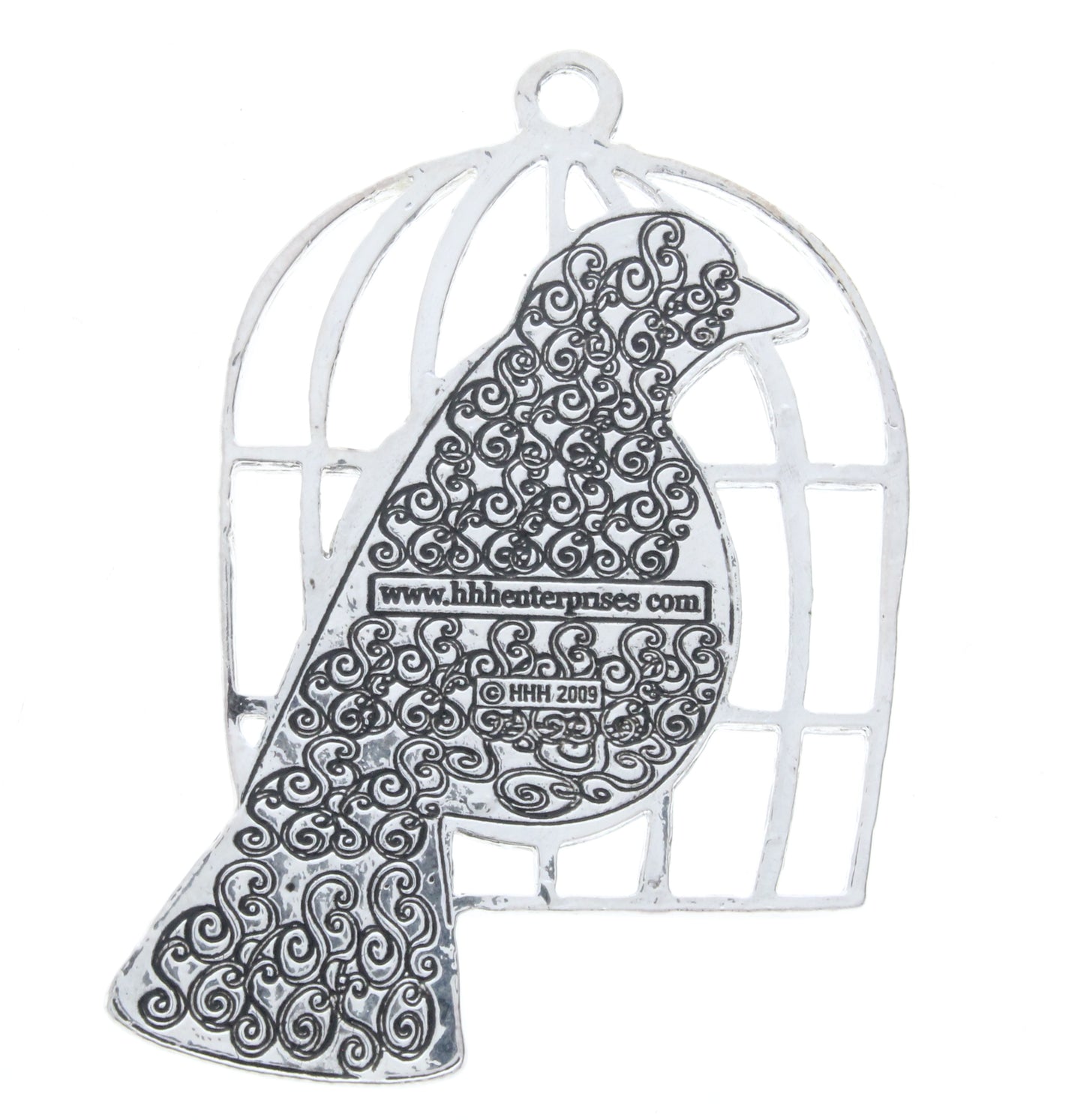 Two-Sided Bird Silhouette Pendant w/Oval Bezel, ea
