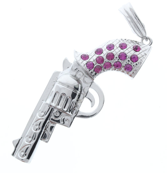 Large Crystal Pistol Pendant w/Magnetic Clasp, ea