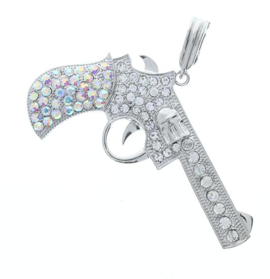 Large Crystal Revolver Pendant w/Magnetic Clasp, ea