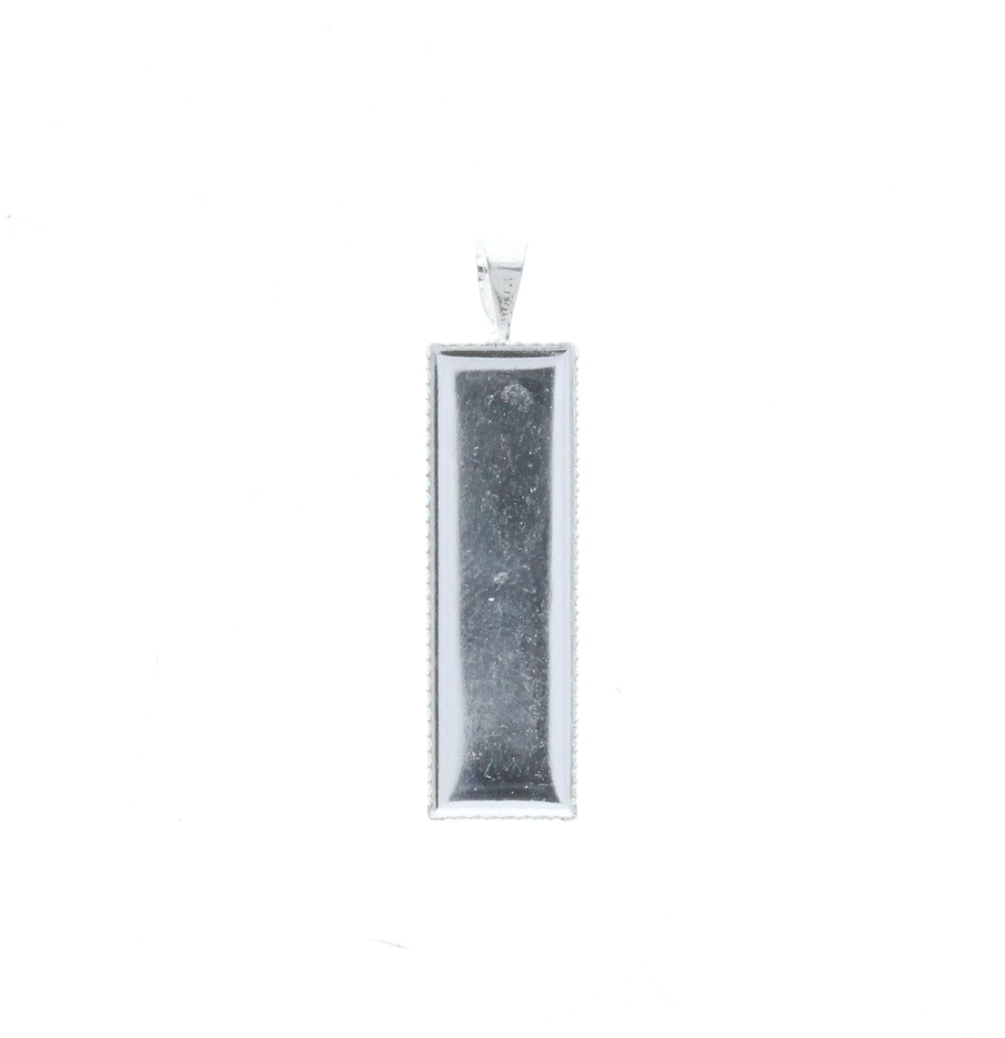 Thin Rectangle Pendant w/Sawtooth Border, Pk/12