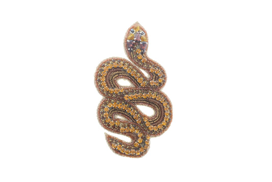 83mm Copper, Silver, Black Snake Embroidery Pin