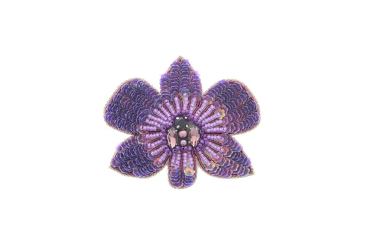 59mm x 69mm Purple Flower Embroidery Pin