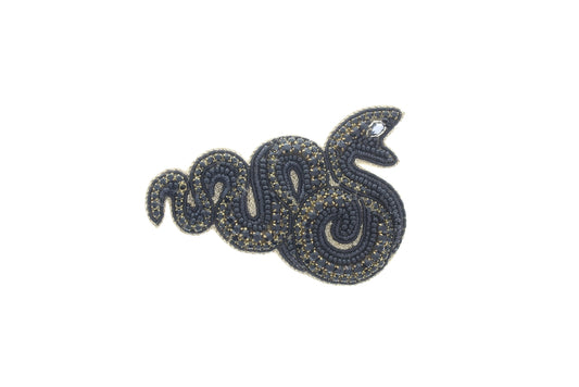 78mm x 52mm Black Snake Embroidery Pin