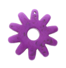 Spur Rowel Cogwheel Beads, 28mm Carved Magnesite Stone, Mix strand of Purple, Red, Yellow, Blue, Green & Burgundy, 14 pieces or 2 pieces