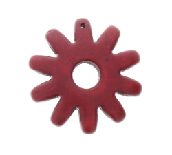 Spur Rowel Cogwheel Beads, 28mm Carved Magnesite Stone, Mix strand of Purple, Red, Yellow, Blue, Green & Burgundy, 14 pieces or 2 pieces