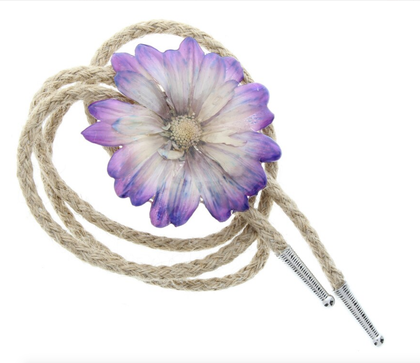 Preserved Bolo Tie, necklace pendant with silver bolo tips