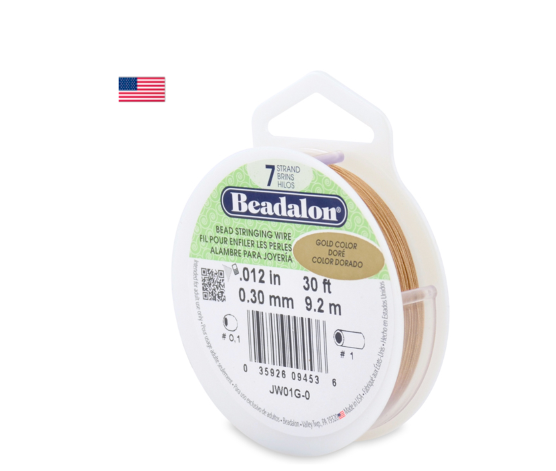 Beadalon Gold Bead Wire, 7 Strand, .018in x 30ft, ea