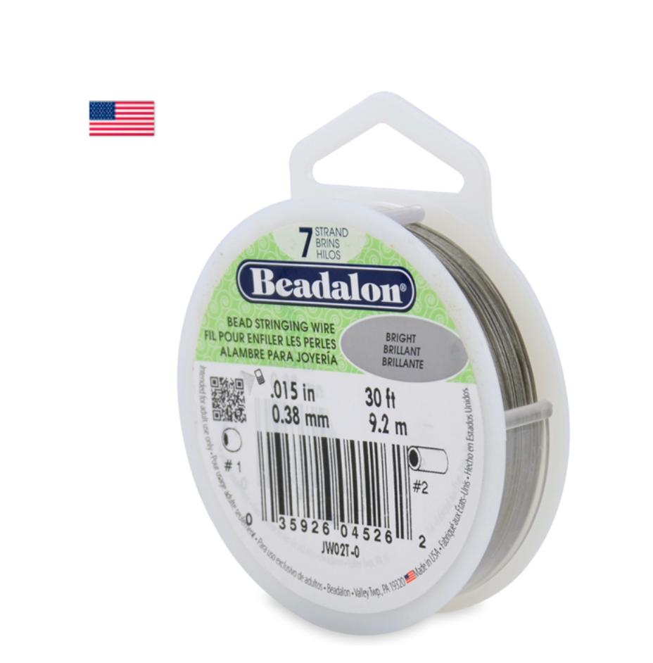 Beadalon Tiger Tail Beading Wire, .015 gauge 30 Foot Spool, ea