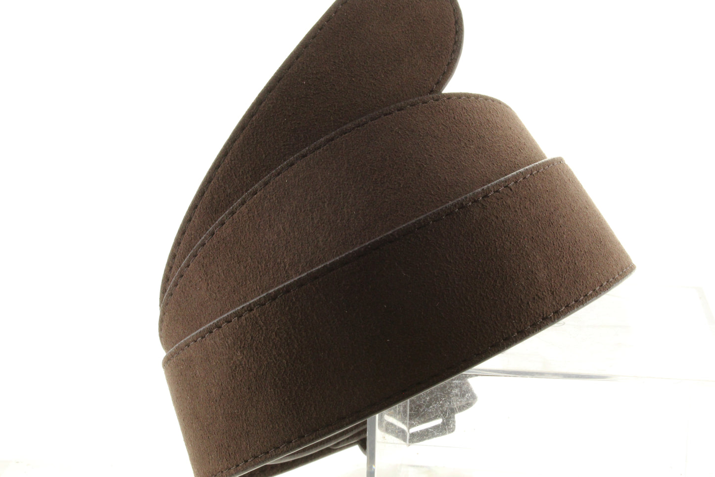 Brown Leather Suede Belting, Belt Strap with snaps for buckles, 1 1/2 inch width, Each