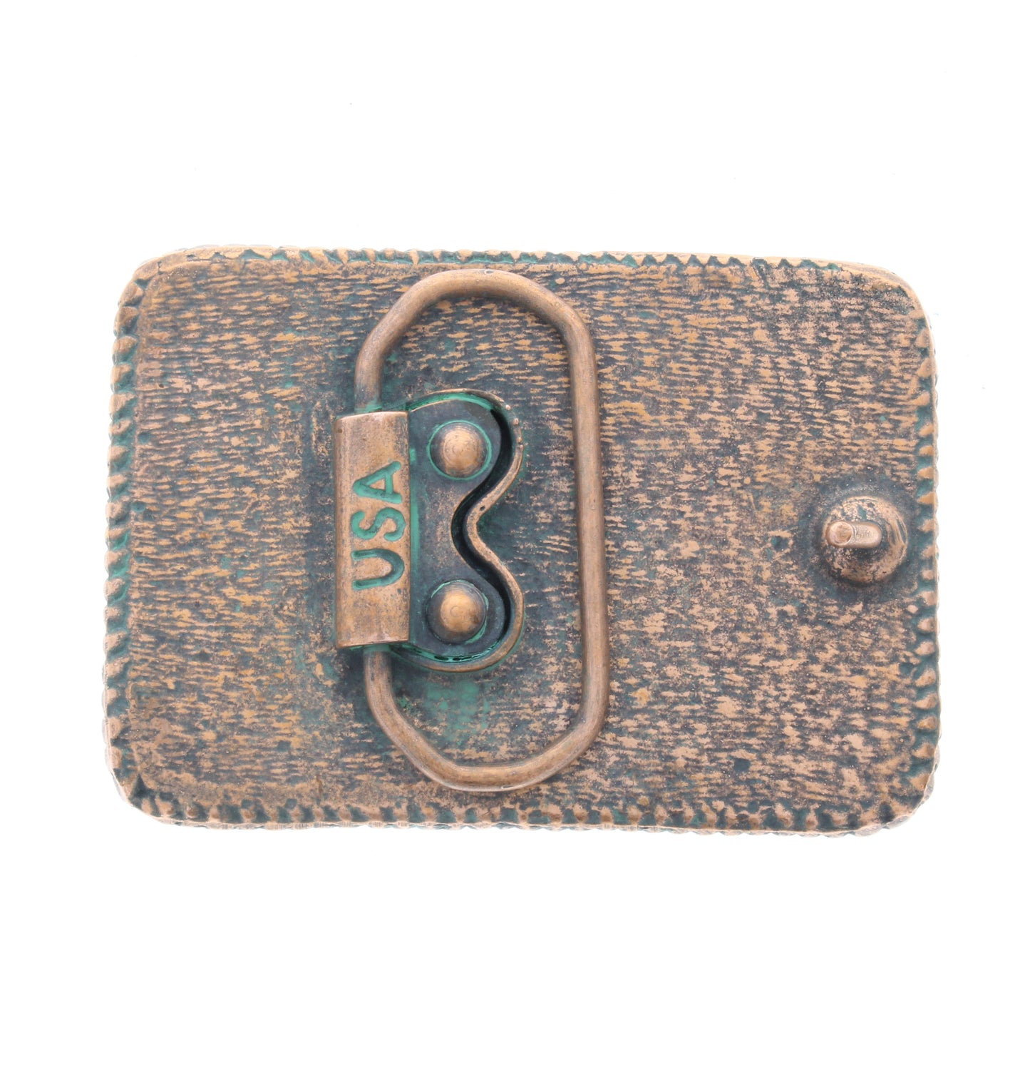 Rectangle Belt Buckle Base w/Rope Border/Bezel, ea