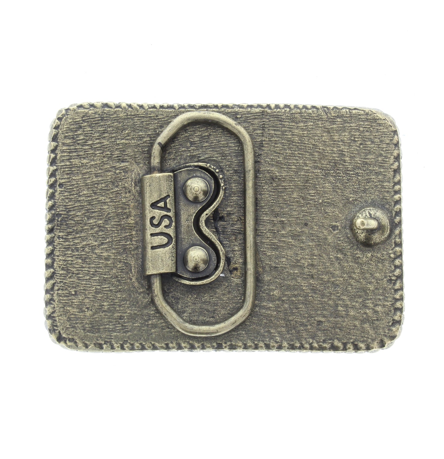 Rectangle Belt Buckle Base w/Rope Border/Bezel, ea