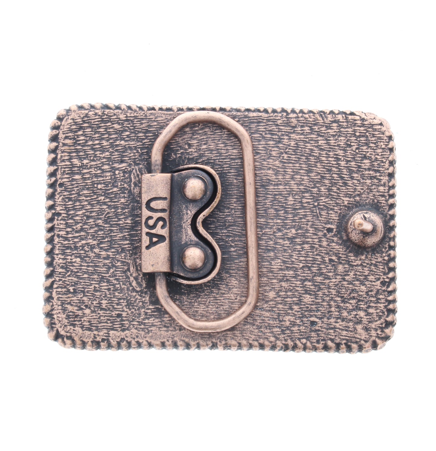 Rectangle Belt Buckle Base w/Rope Border/Bezel, ea