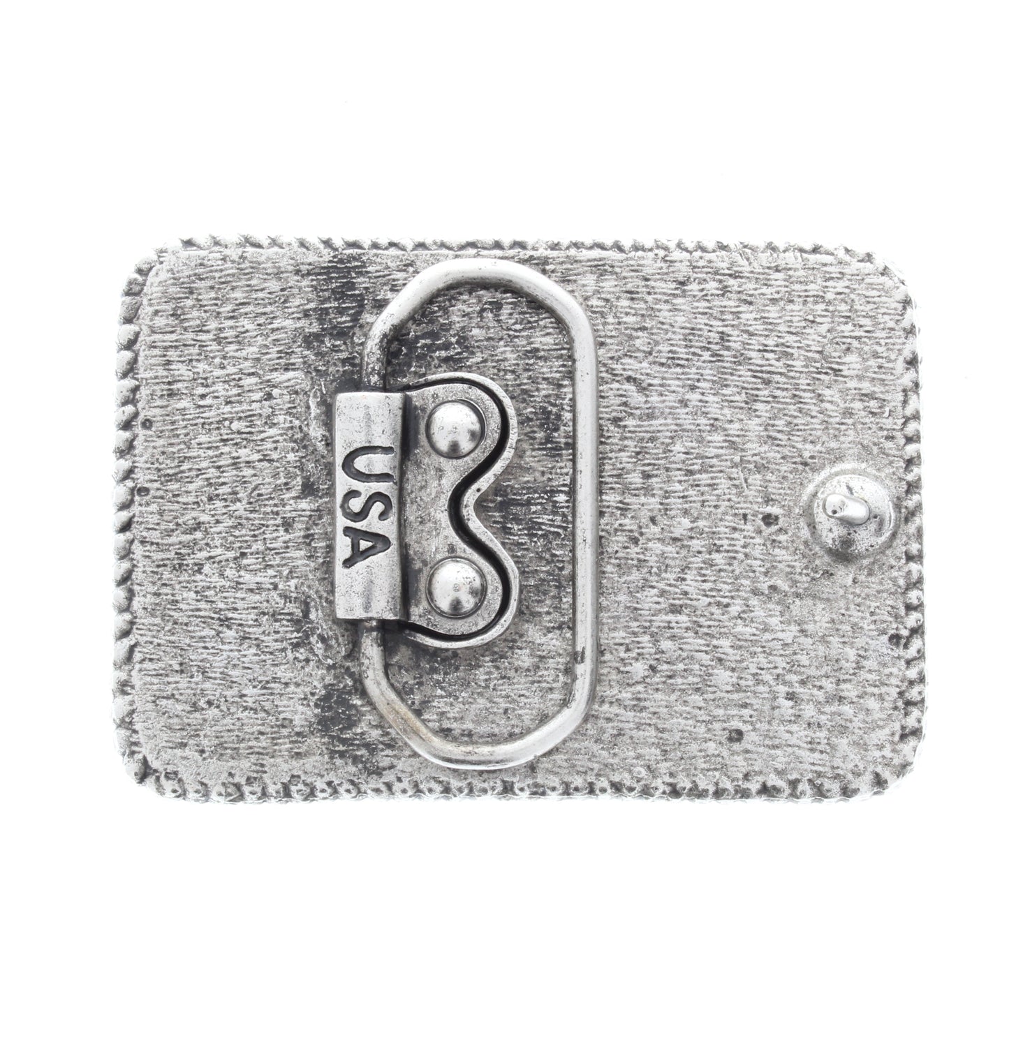 Rectangle Belt Buckle Base w/Rope Border/Bezel, ea