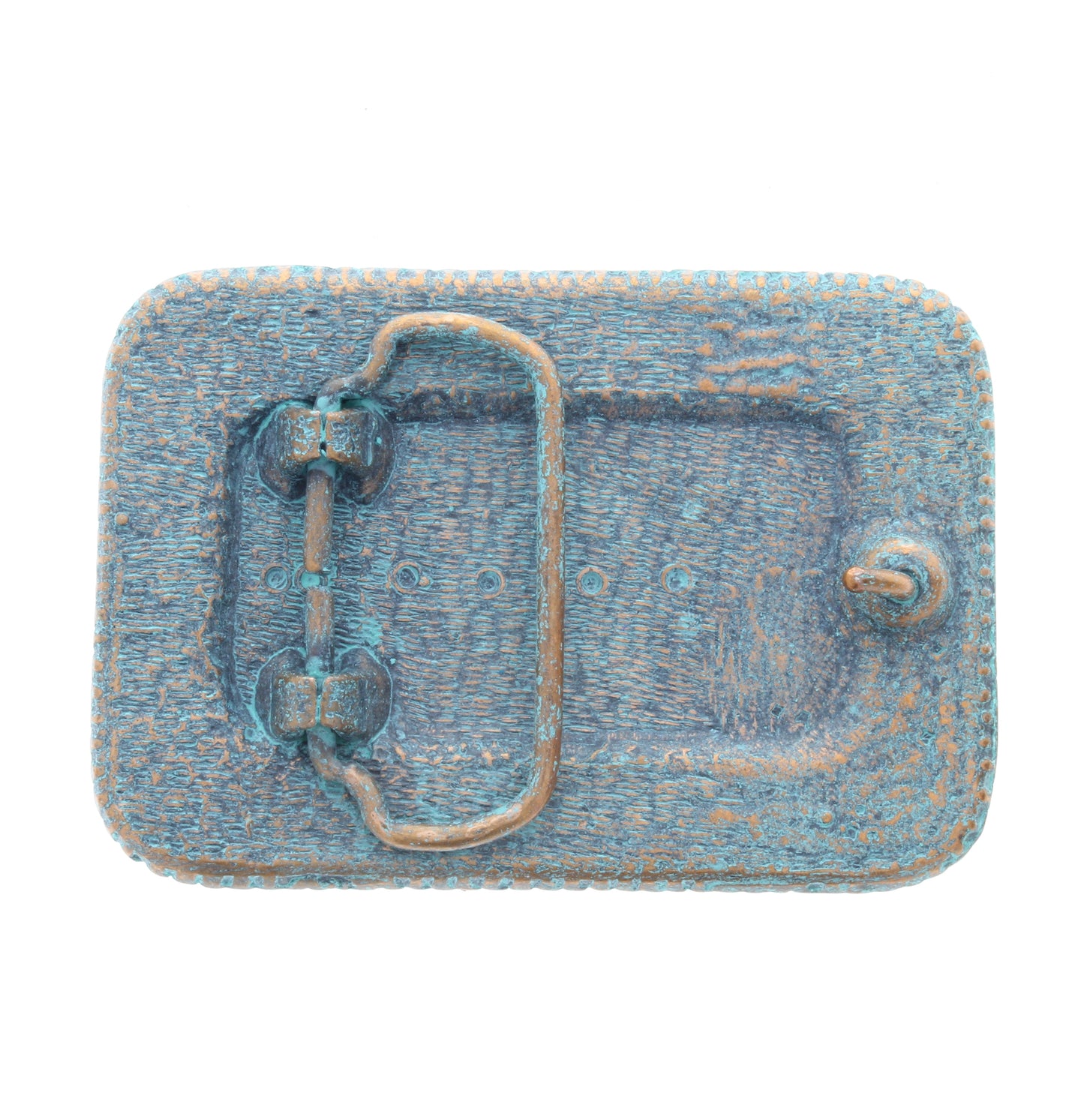 Rectangle Antique Belt Buckle Base w/Rope Border, ea