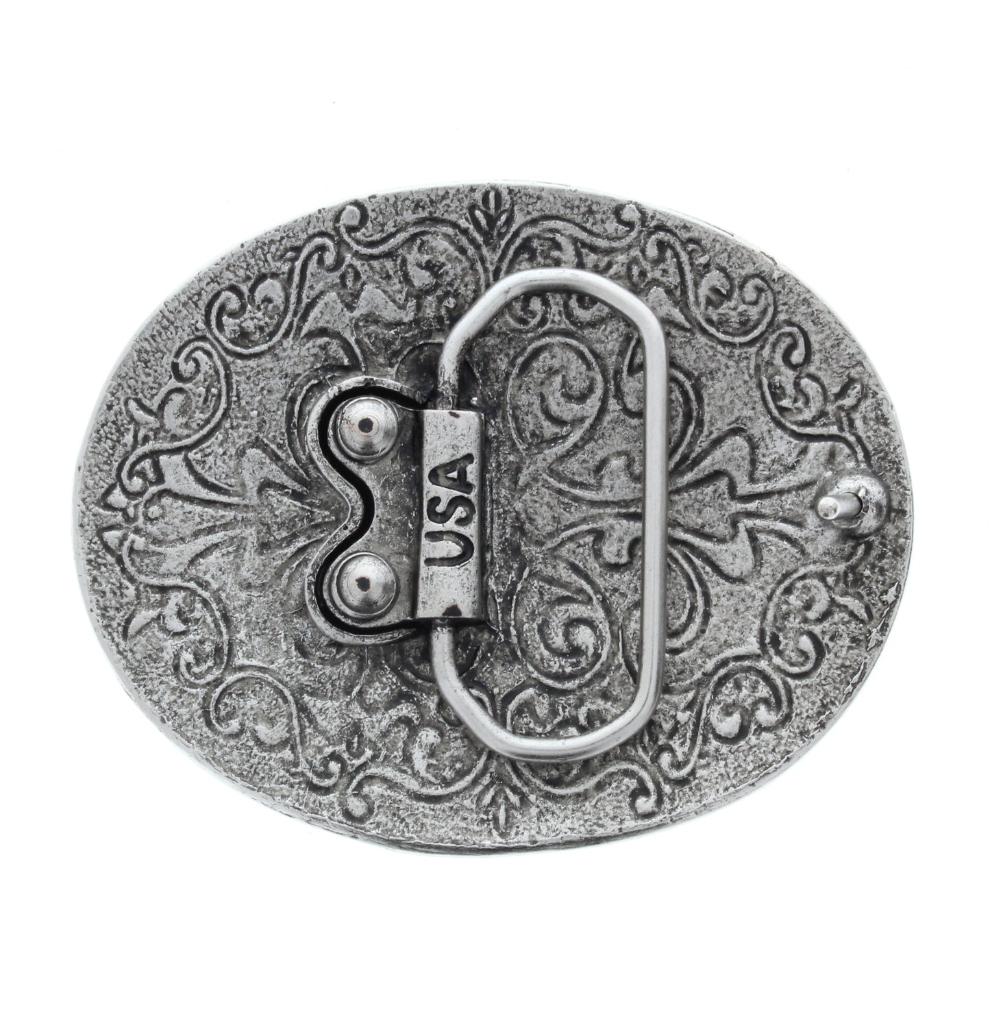 Oval Belt Buckle Base w/Rope Border, each