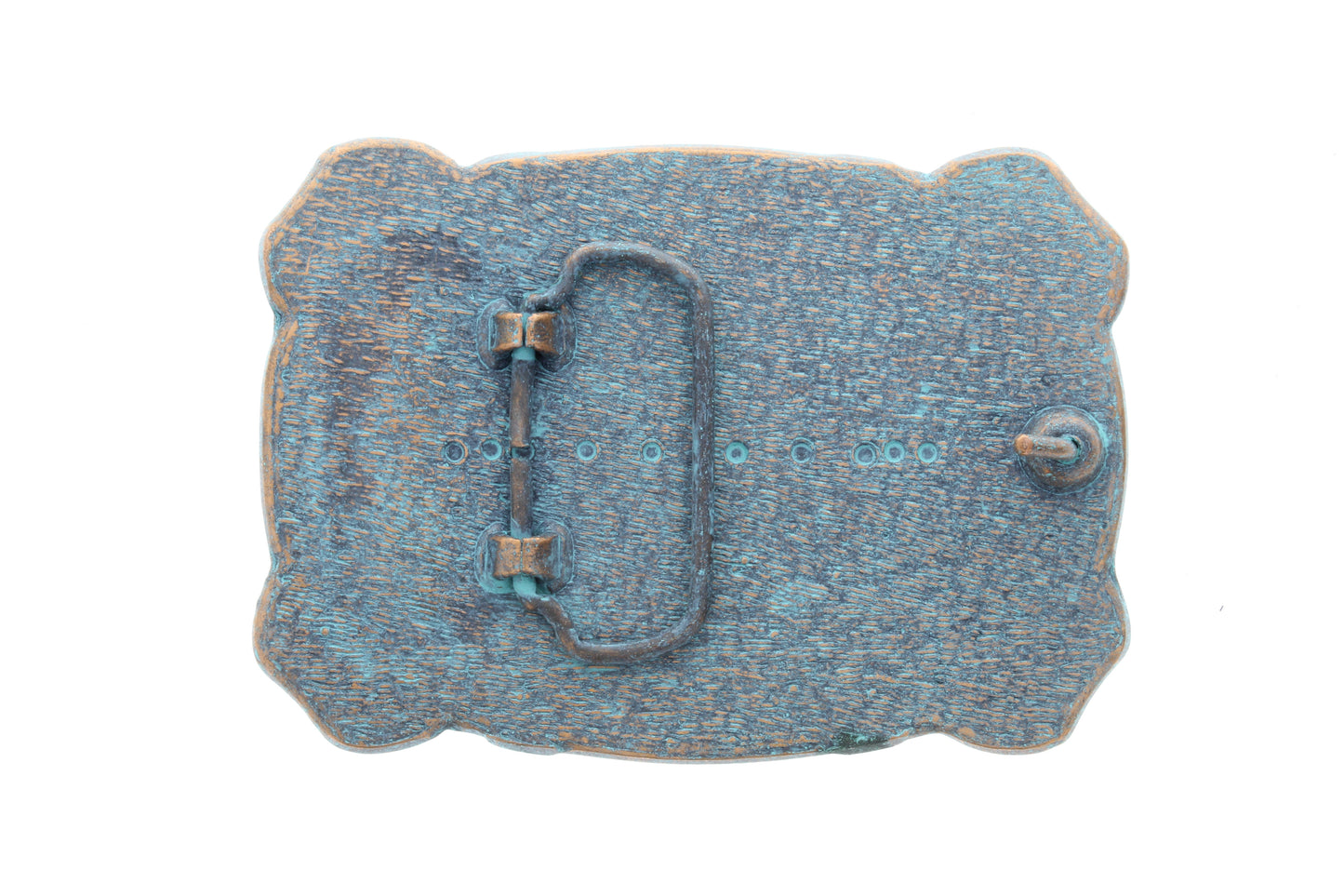 Rectangle Rustic Belt Buckle Base w/Scalloped Border, ea