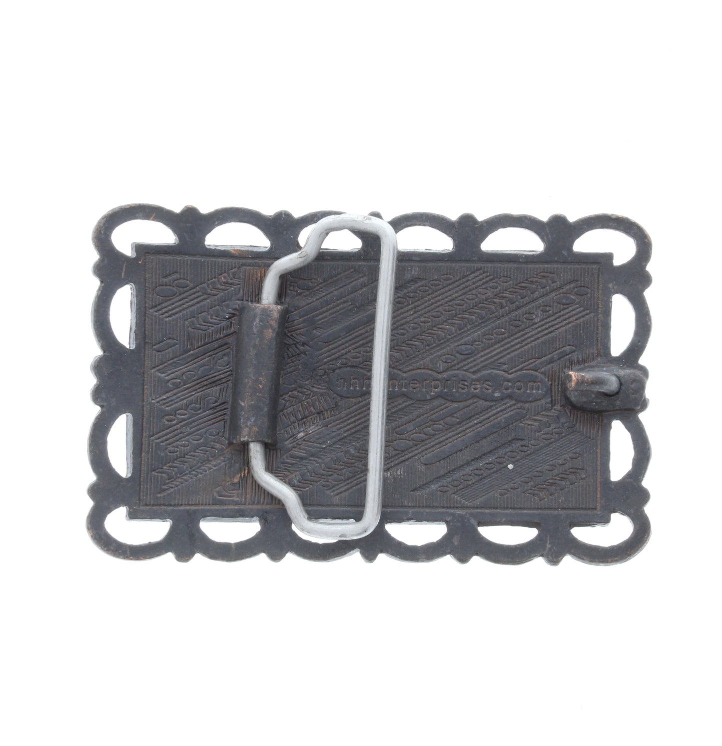 3x2" Ornate Belt Buckle Base w/Recess Bezel, Antique Silver, Antique Copper, Antique Gold, and Rustic Black, sold each