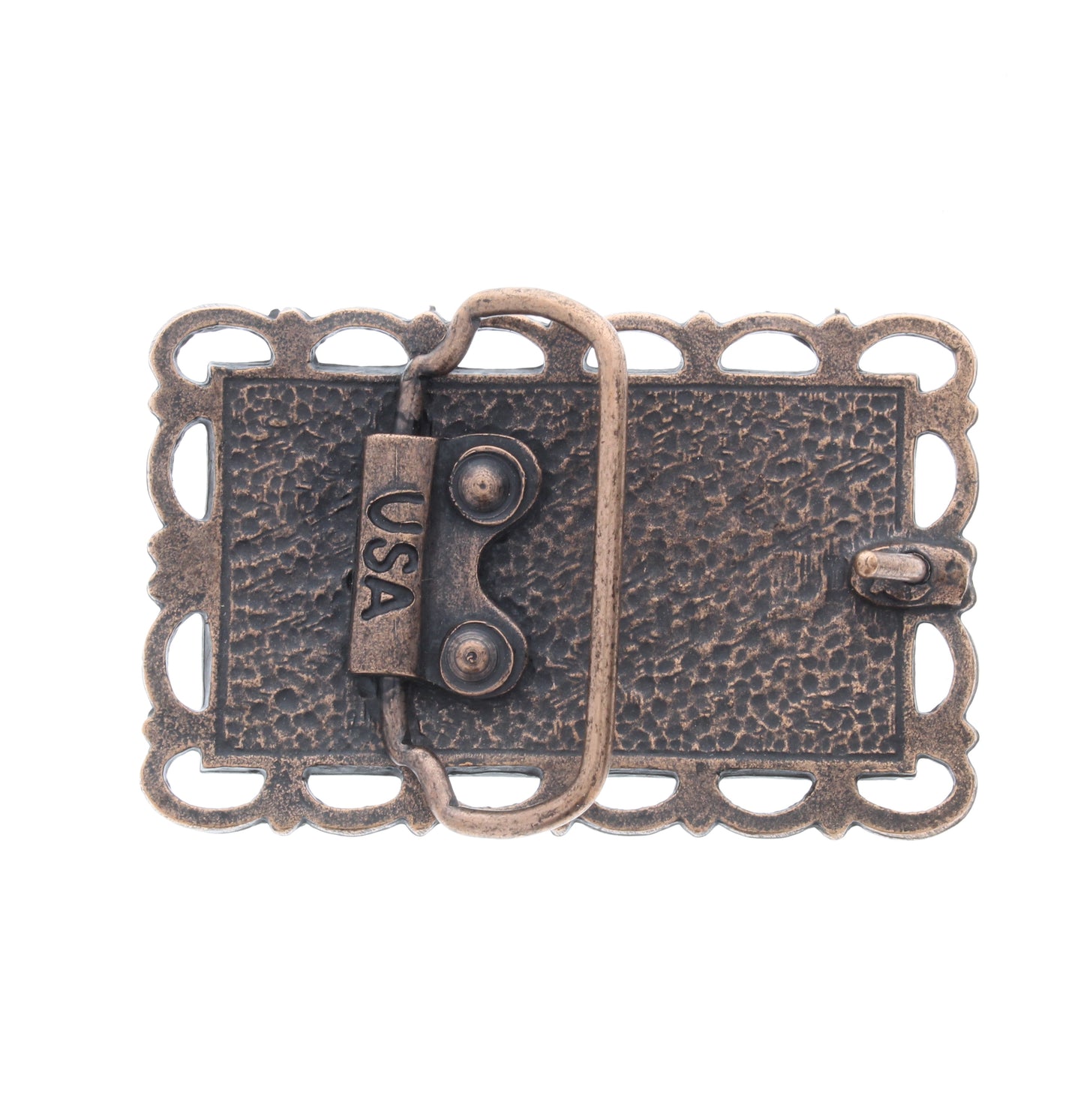 3x2" Ornate Belt Buckle Base w/Recess Bezel, Antique Silver, Antique Copper, Antique Gold, and Rustic Black, sold each
