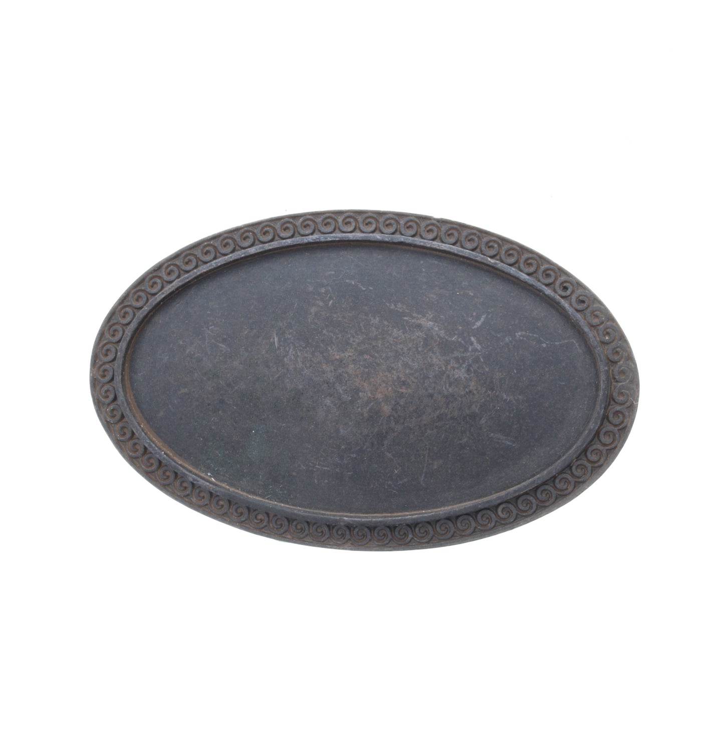 Oval Belt Buckle Base w/Raised Border, ea