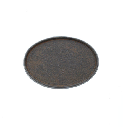 Oval Belt Buckle Base w/Bordered Recessed Flat Center, ea