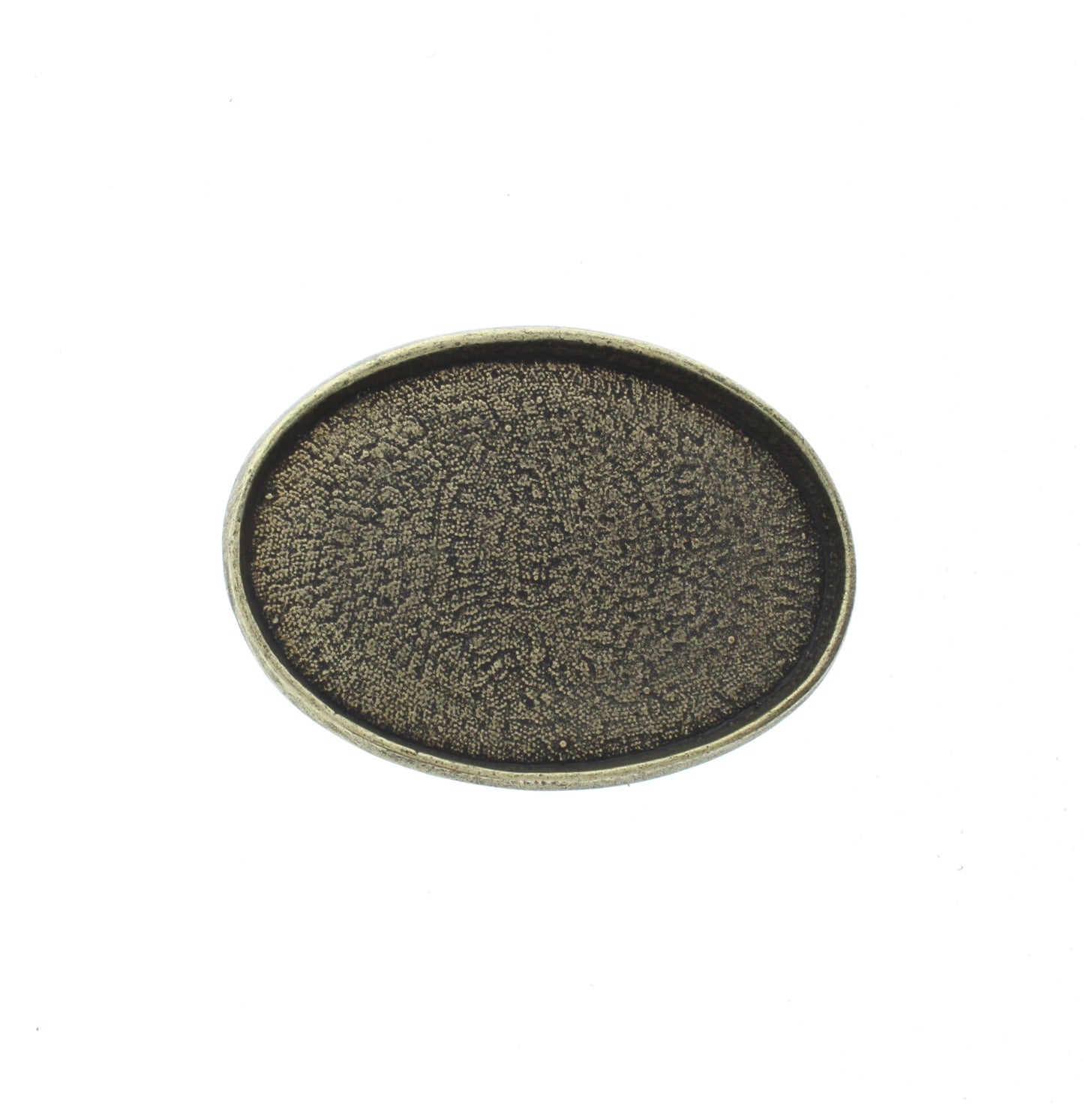 Oval Belt Buckle Base w/Bordered Recessed Flat Center, ea