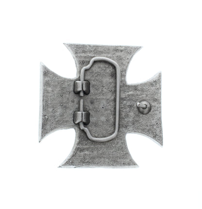 Iron Cross Textured Belt Buckle, Antique Silver, each