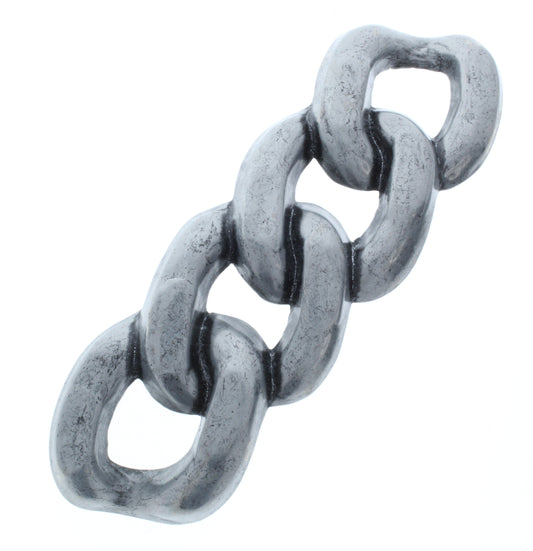 Chain Link Belt Buckle, Antique Silver, 1 each