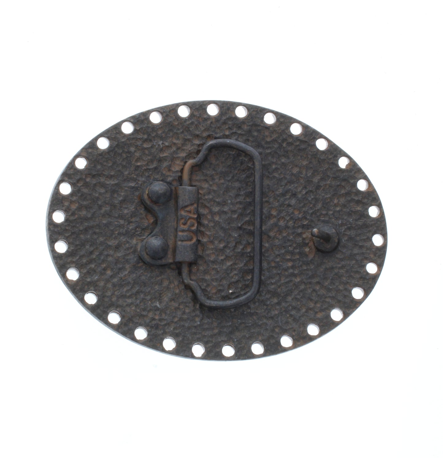 Oval Belt Buckle Base w/Hole-Puncture Border, each