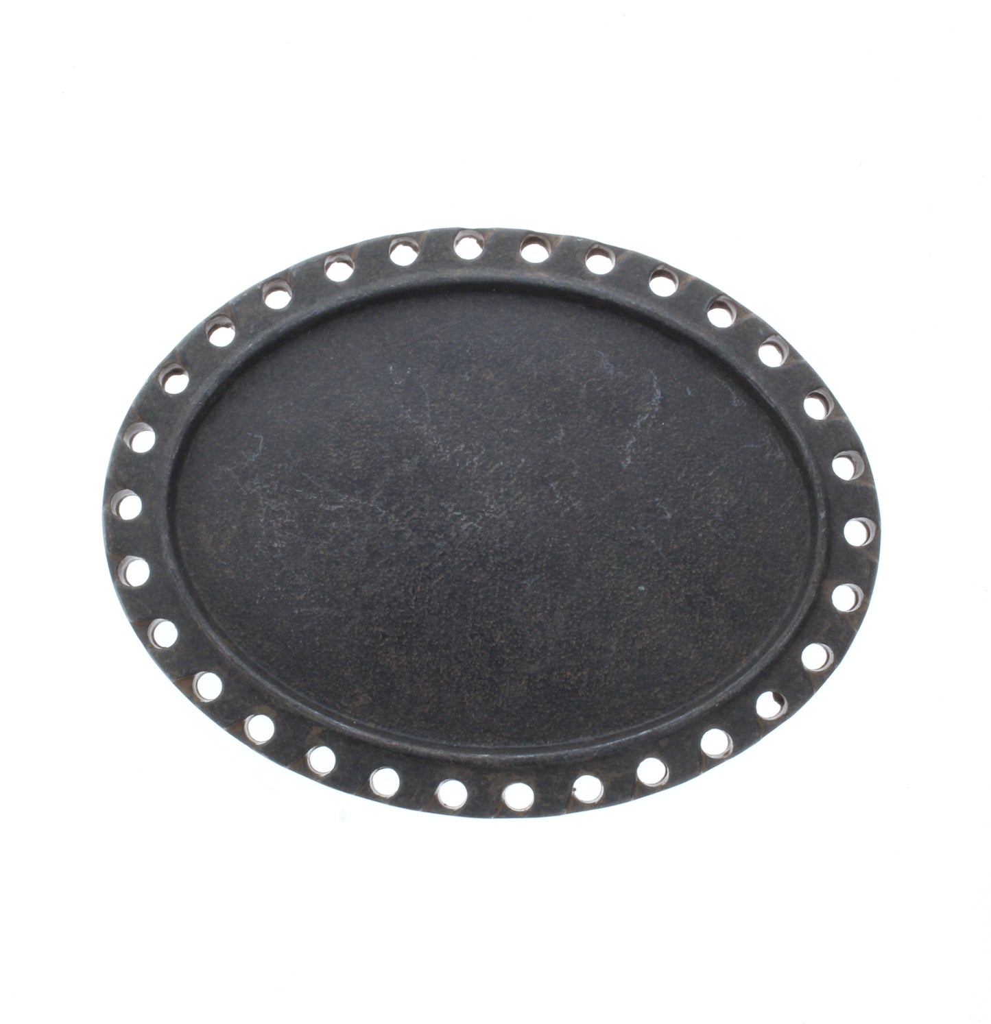 Oval Belt Buckle Base w/Hole-Puncture Border, each