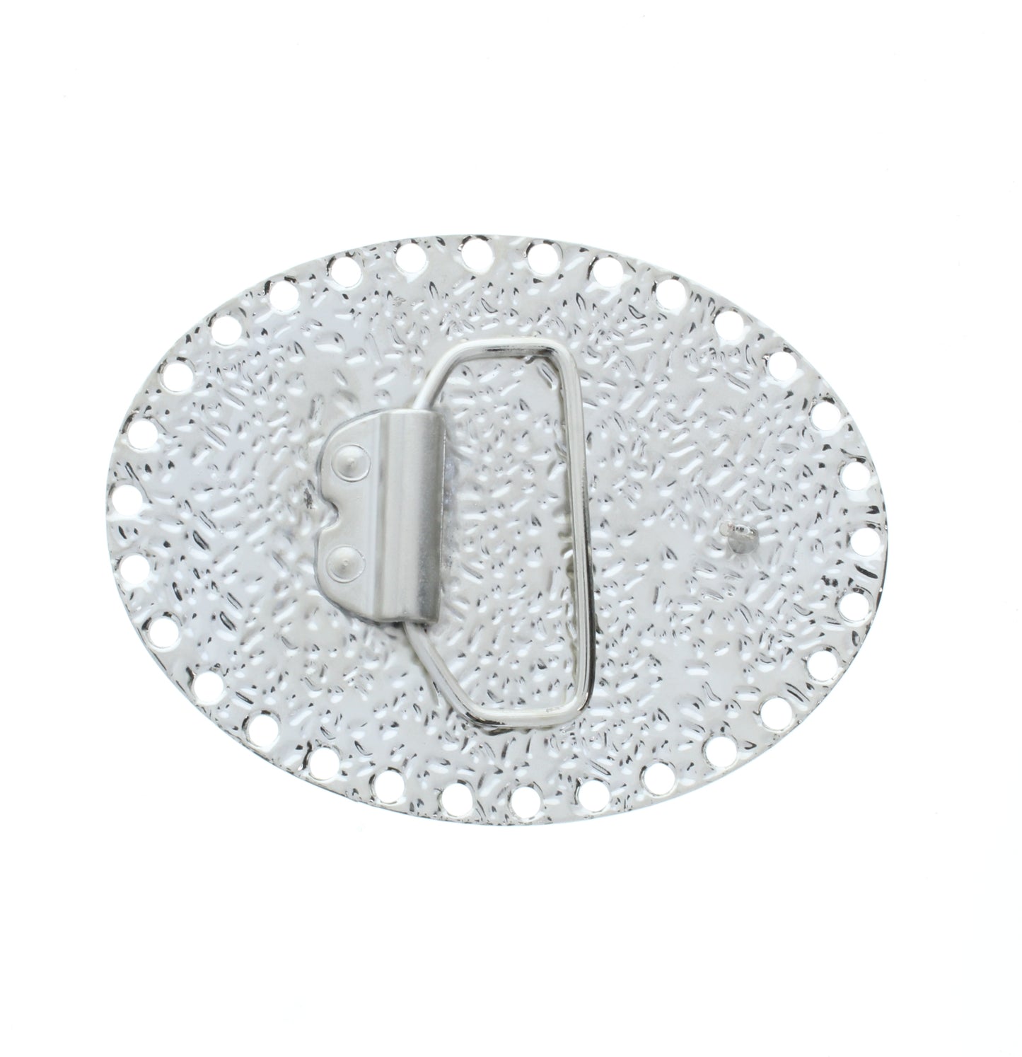 Oval Belt Buckle Base w/Hole-Puncture Border, each