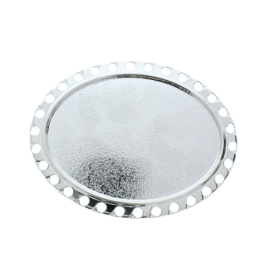 Oval Belt Buckle Base w/Hole-Puncture Border, each
