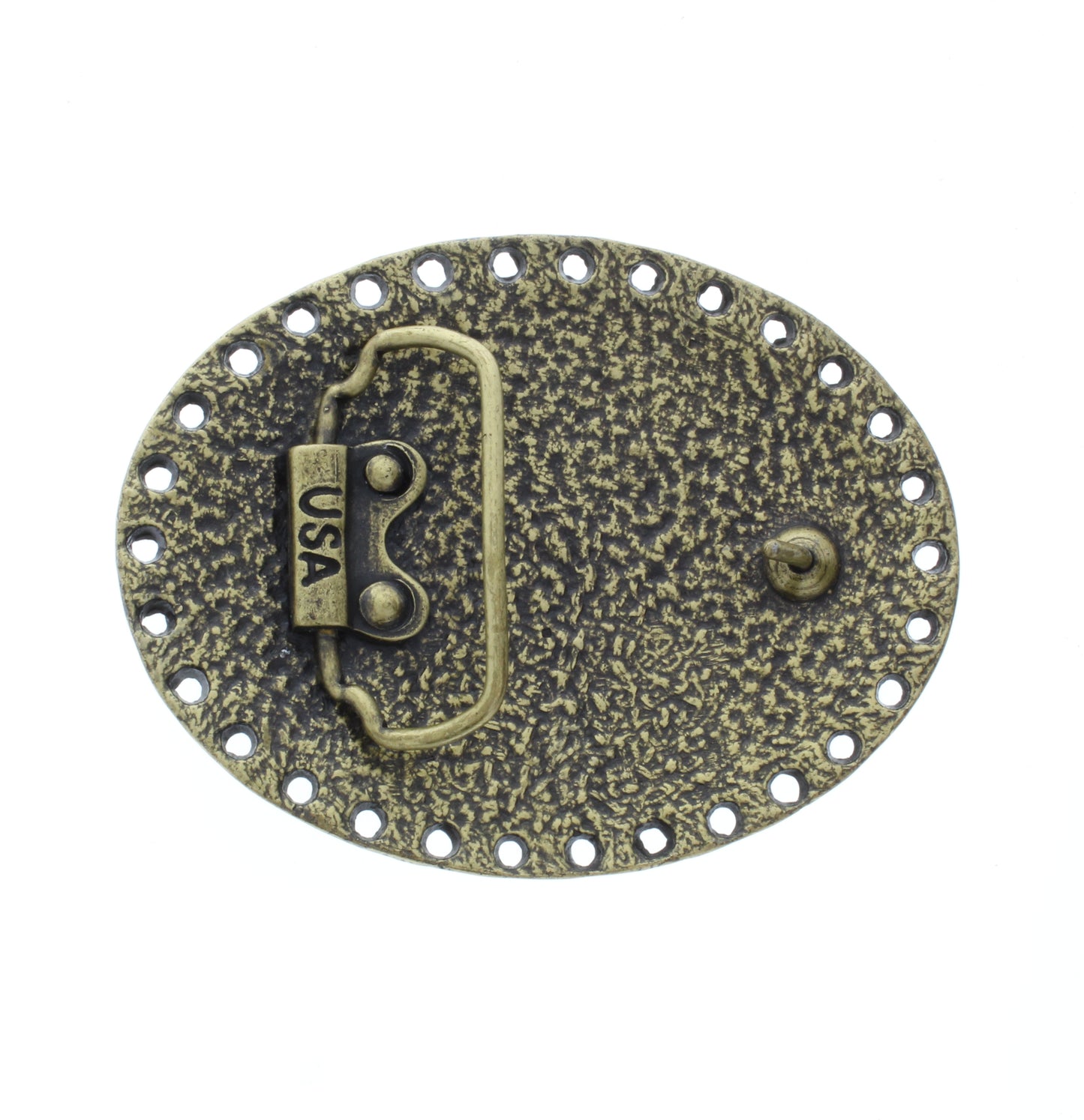 Oval Belt Buckle Base w/Hole-Puncture Border, each