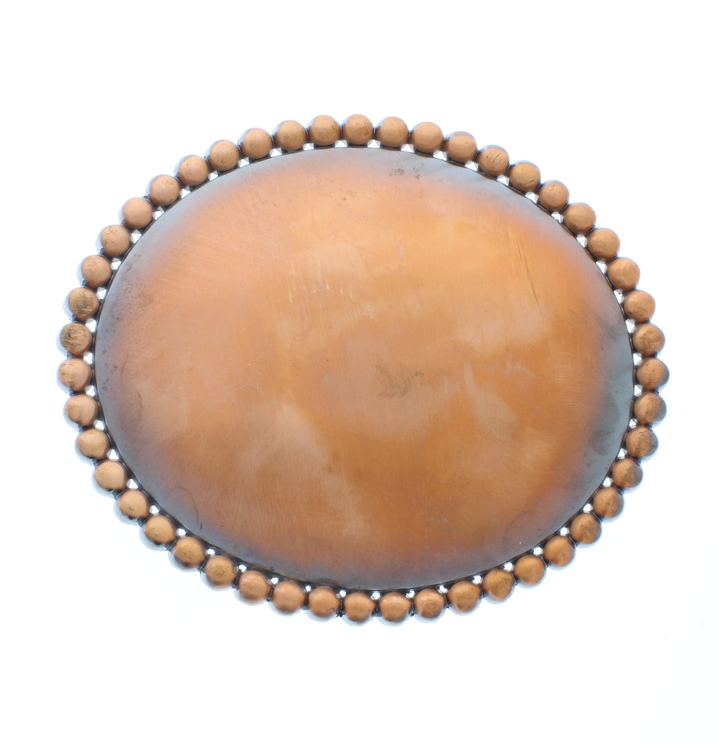 Oval Belt Buckle Base w/Beaded Border, each