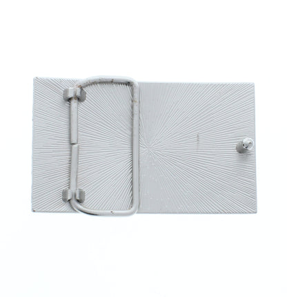 Rectangle Belt Buckle Base, Silver Plate, 1 each
