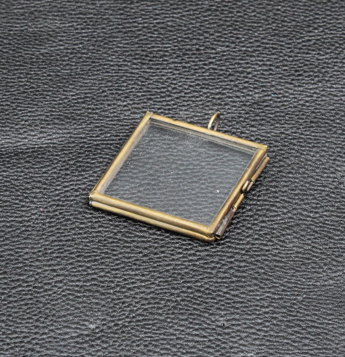 Glass Frame Lockets, Brass Square w/Finish, Pack of 6