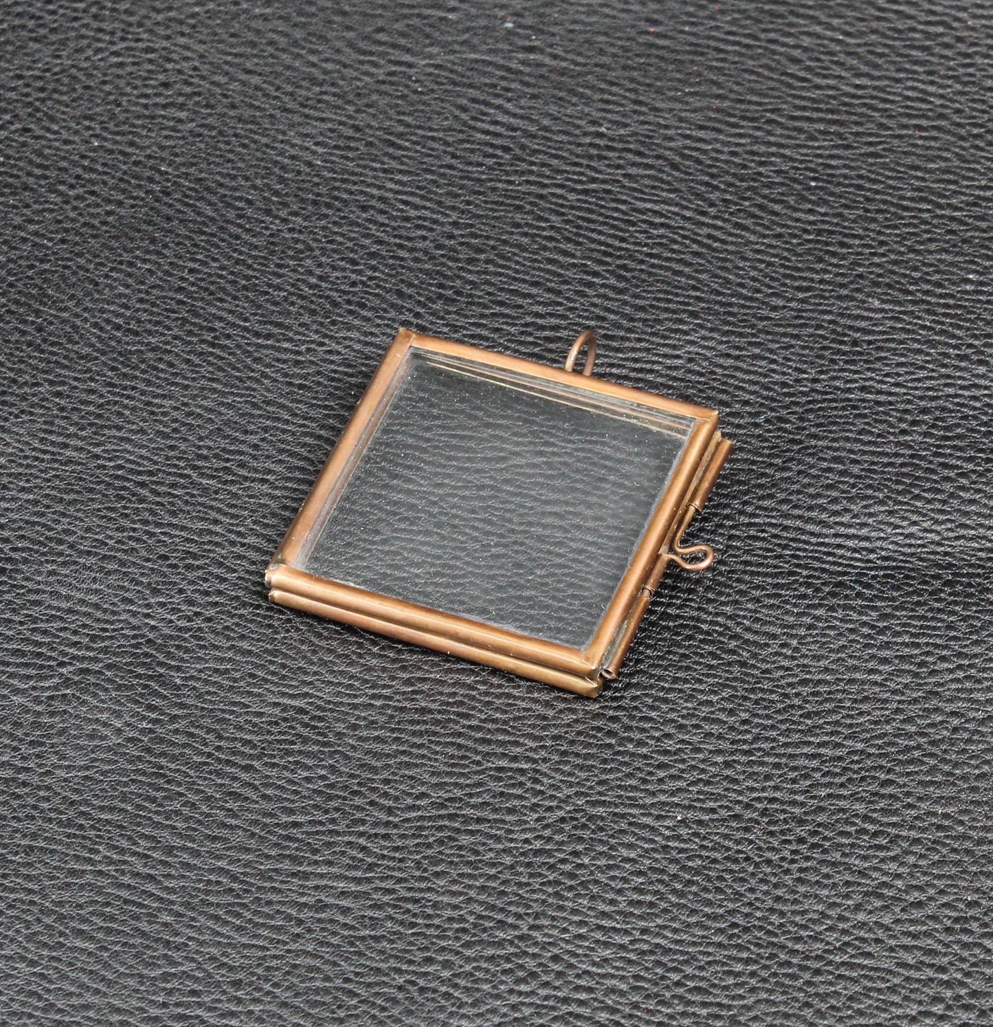 Glass Frame Lockets, Brass Square w/Finish, Pack of 6