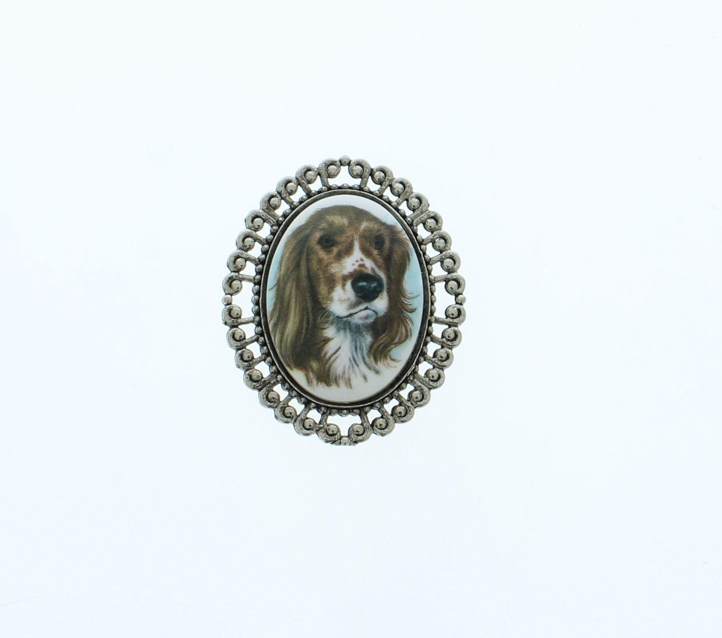 55mm x 45mm Vintage Dog Cameo Cabochons, made in USA, each