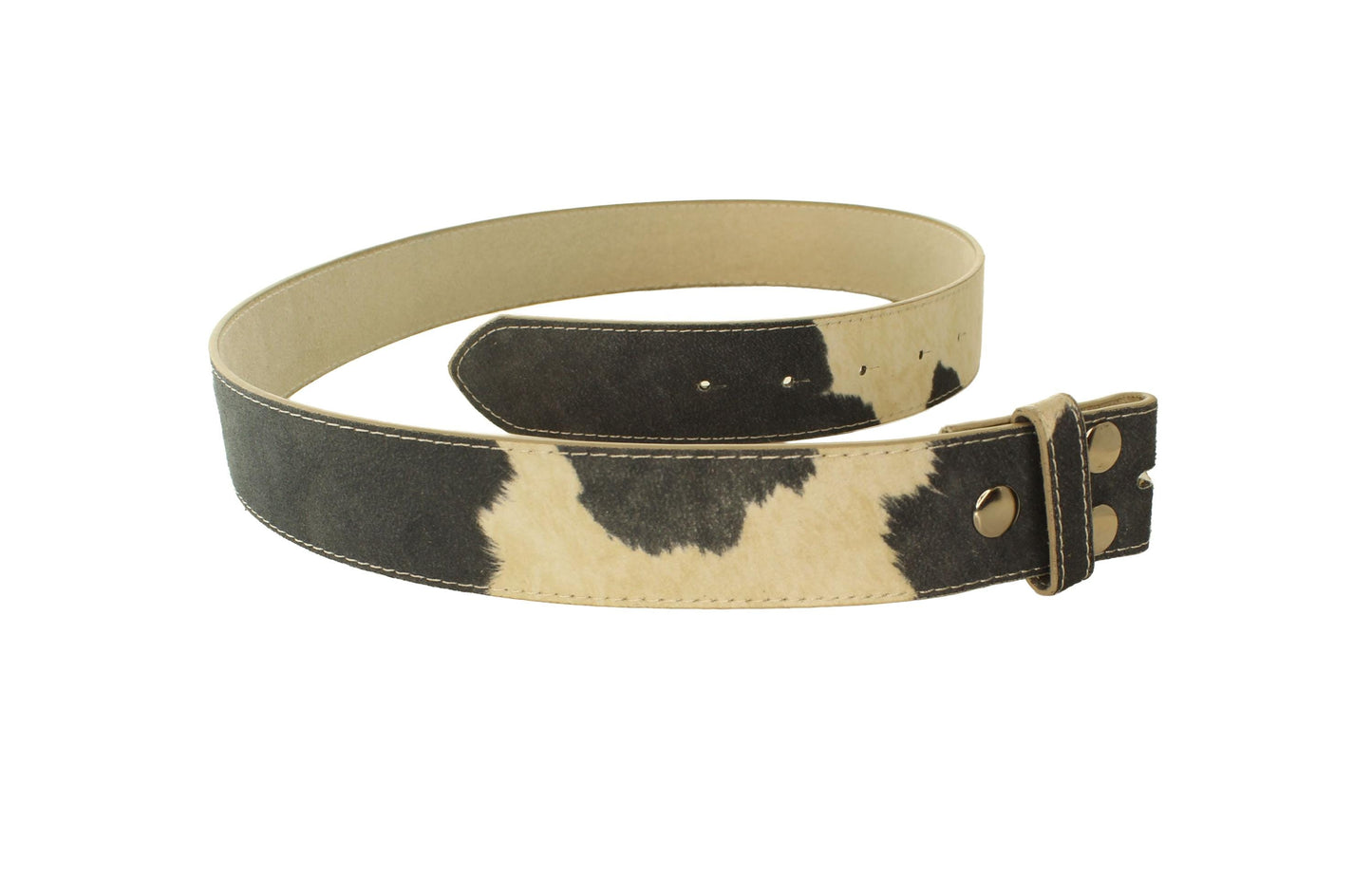 1.5" Black Cow Suede Snap Belt, each