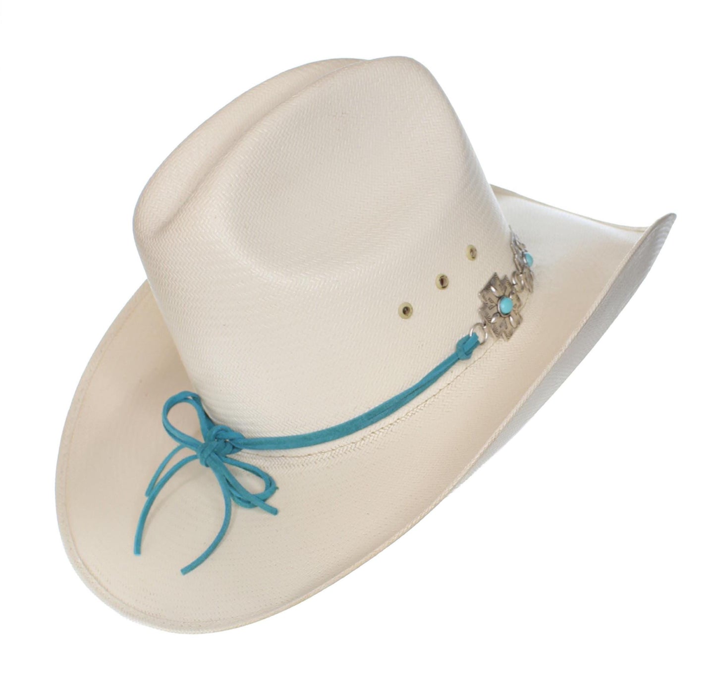 Turquoise Cross Concho Western Hat Band, made in USA, each
