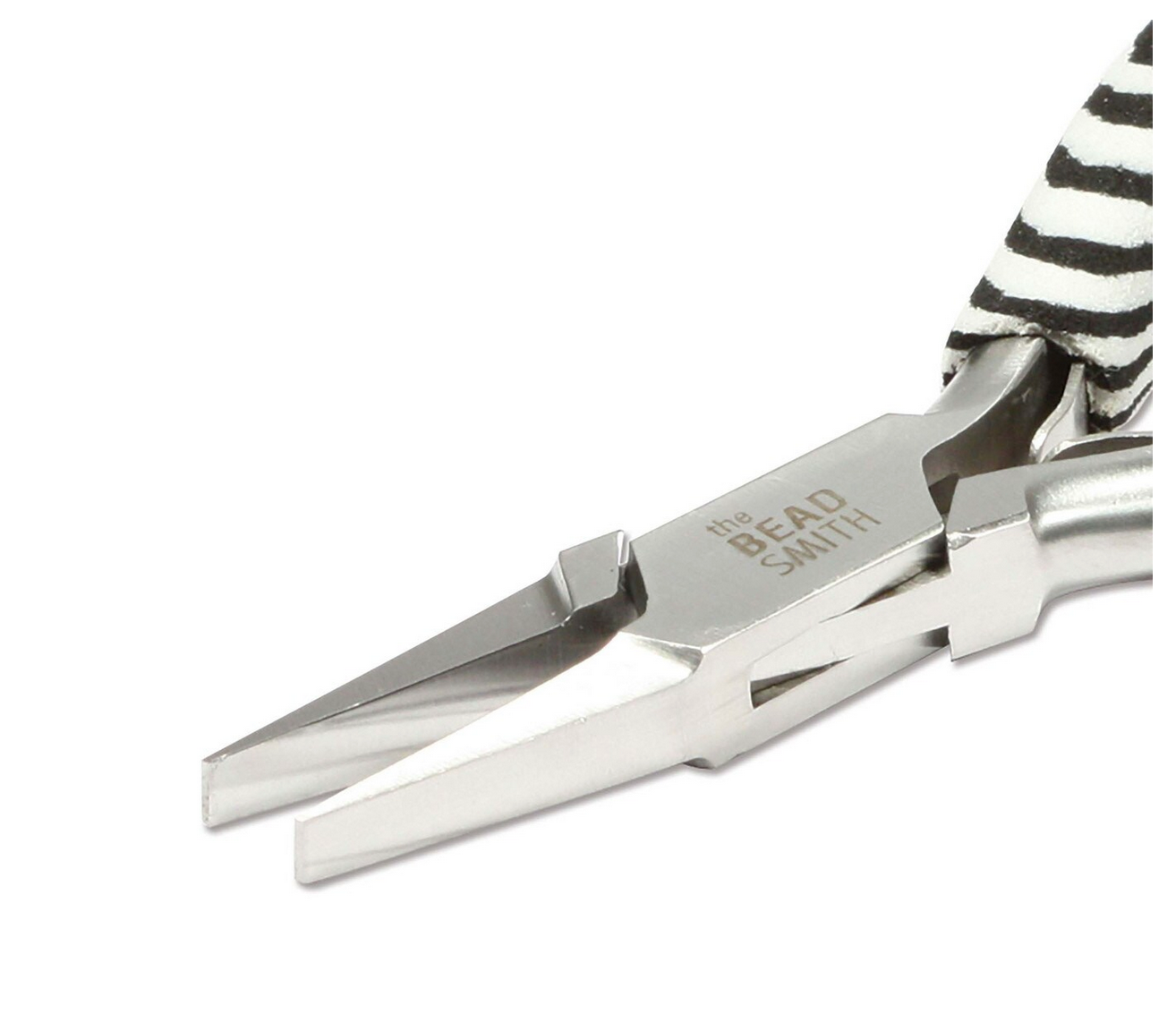 Beadsmith Jewelry Micro Pliers Flat Nose with Zebra Handles, Each