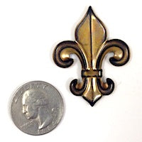 45mm Fleur De Lis Stampings, vintage gold, 6 pack