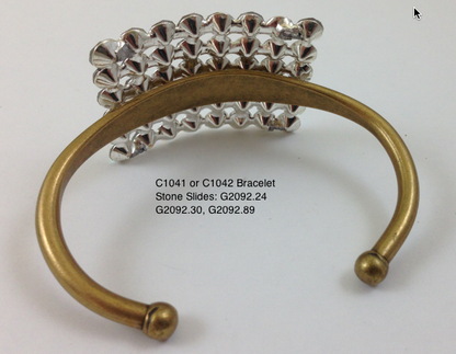 Bracelet Slide Crystals, Peridot Crystal AB