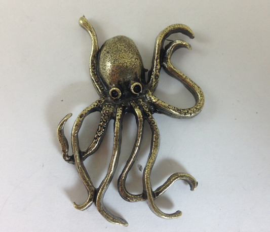 41mm Steampunk Octopus Squid Metal Casting, vintage bronze, each